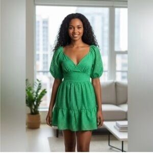 Flying Tomato Vibrant Green Mini Dress